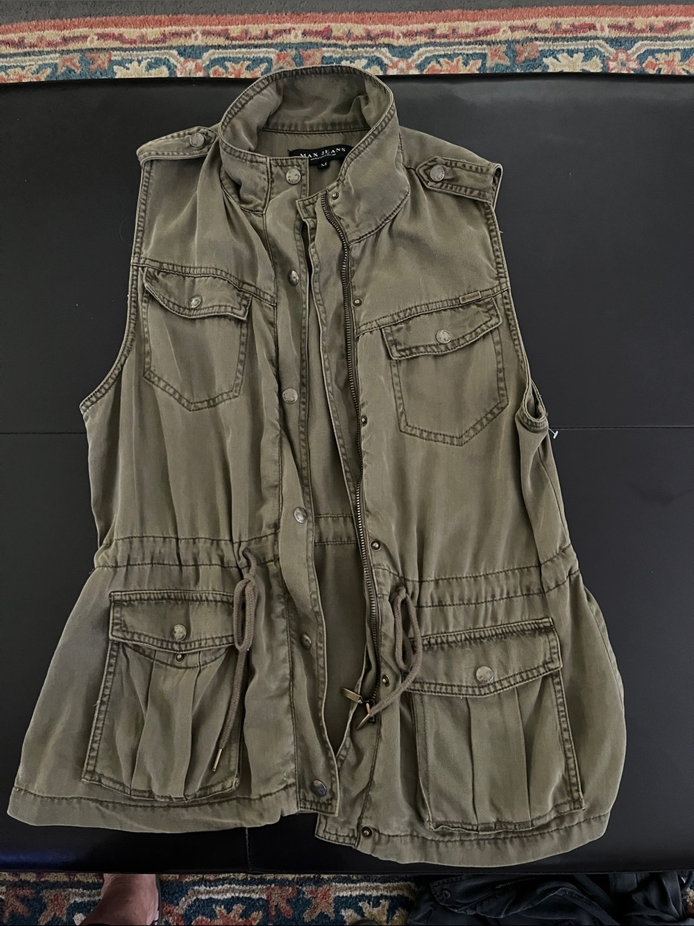 Max Jeans Olive Utility Vest